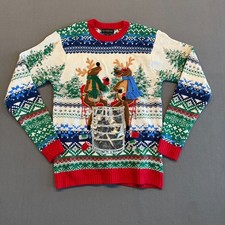 Blizzard Bay Size S Ugly Christmas Sweater Reindeer Beer Keg 3D Holiday Novelty
