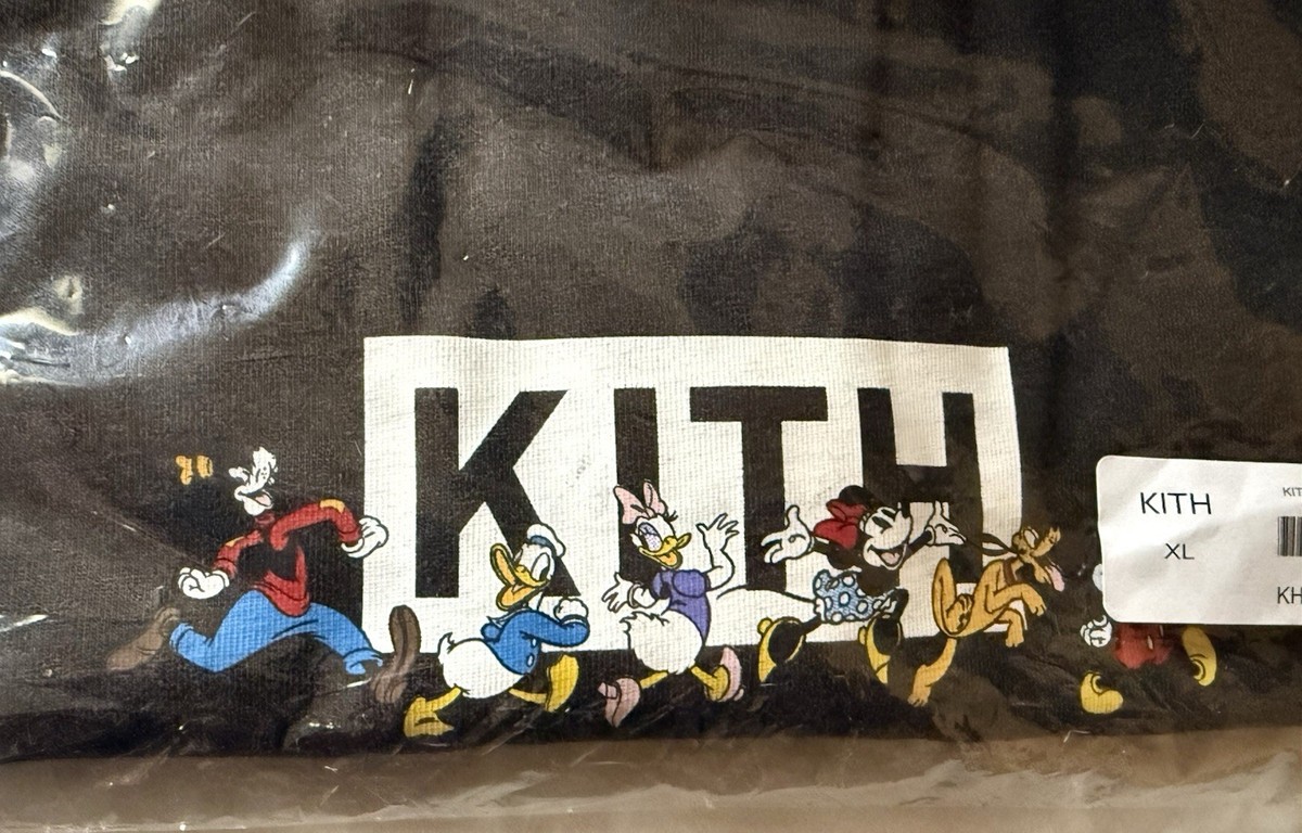 kith × disney Mickey & Friends Family Kith x Disney Mickey & Friends Family Vintage Tee Black XL Box