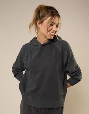 Aerie Essential Waffle Hoodie Dark Grey Women  s Size Small Loungewear Oversized