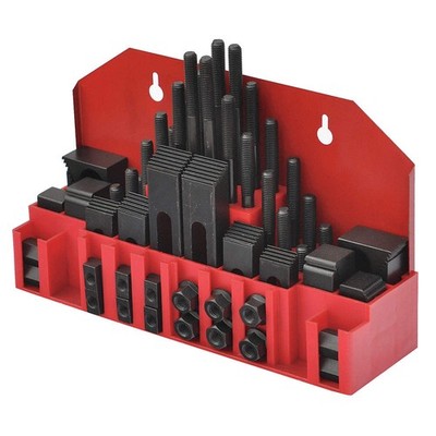 WESTWARD 19T326 Clamping Kit,3/8''T-Slot,5/16-18Stud,54pc 19T326