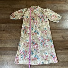 VTG Montgomery Ward Size 10 Dress Floral Pink White House Boho Nightgown 18714