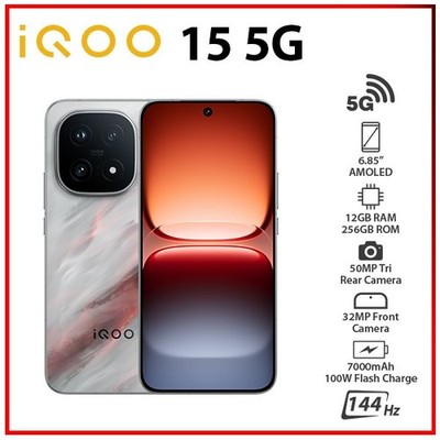 (New) iQOO 15 5G 12GB+256GB ZEN Dual SIM Octa Core Unlocked Android Mobile Phone