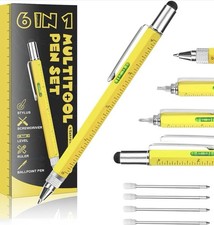Multi Tool Pen 6 in 1 Gadgets Gift Idea - Level, Stylus, Screw Driver, Ruler
