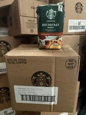 Starbucks Breakfast Blend Whole Bean 6 Bags X 12oz