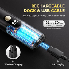 Beard Trimmer for Men, IPX7 Waterproof Body Hair Trimmer Electric Razor Shaver B 4