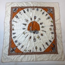 Vintage Pure Silk Scarf Lights Print Made in USA Novelty Illustrate Rare