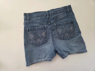 Gloria Vanderbilt Amanda Denim Shorts W28 UK10 bestickt Y2K Western High Rise
