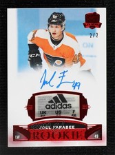 2019 Upper Deck The Cup Rookie Red Foil Tag 2/2 Joel Farabee #81 Patch Auto av1