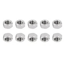 10 Pack 3/8-16(UNC) Hex Nuts 304 Stainless Steel Hexagonal Nuts Silver Tone