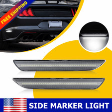 Clear Lens White Rear LED Marker Side Lamps Reflector For Lights 2015-up Mustang