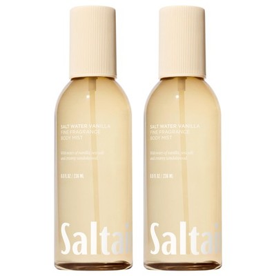 Body Mist 8oz Pack of 2 Fine Fragrance Salt Water Vanilla Saltair Lightweight