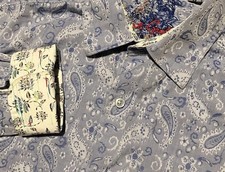 Robert Graham Shirt Size Medium Blue Paisely Long Sleeve Button Up Flip Cuff