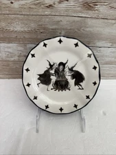Potter's Studio Halloween Witches Brew Plates 6” Scalloped Set of 4 Rare!