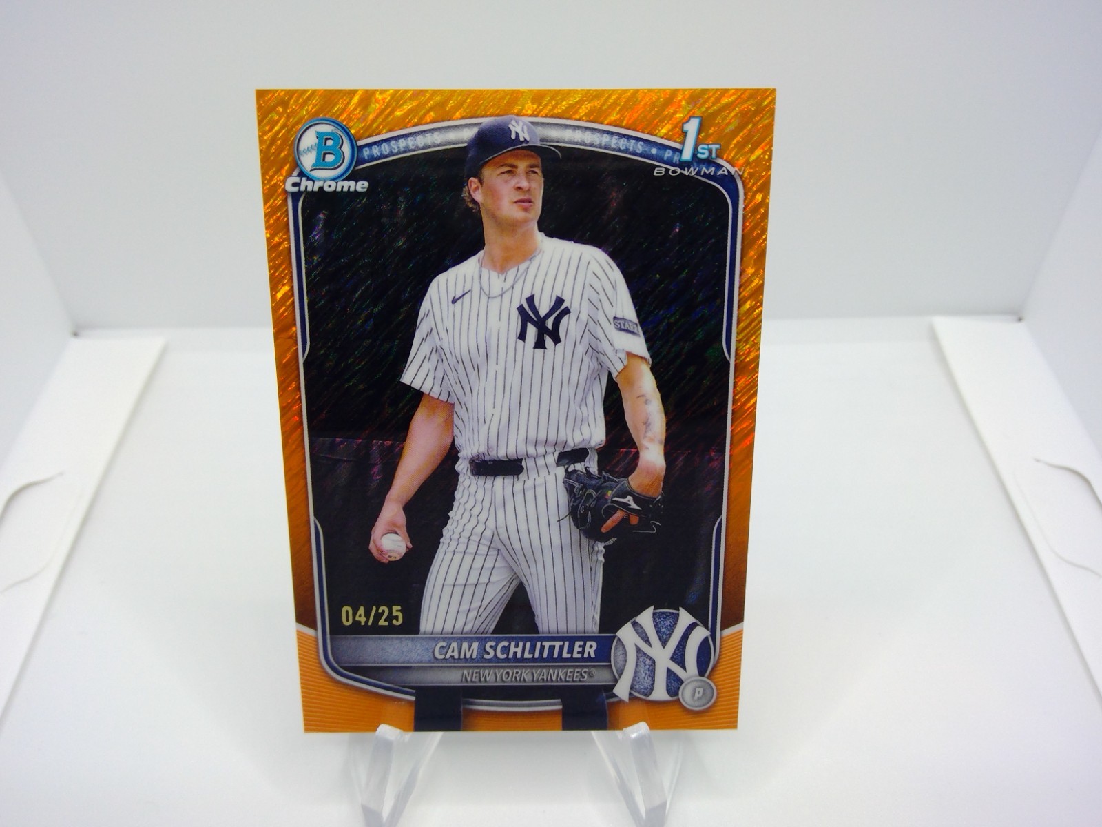 2025 Bowman Chrome Cam Schlittler 1st Bowman Orange Shimmer /25 #BCP-166