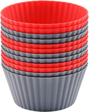 12 Pack Reusable Silicone Baking Cups Large Jumbo Muffin Liners 3.8 Inch Red