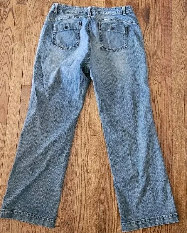 Vintage Duck Head Jeans  Size 18 Blue Denim Wide Leg Y2K 90s Faded Stretch - Image 3 of 4