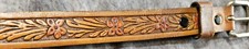 Leather Floral Tooled Western Belt SZ 28"in long 1"in Wide