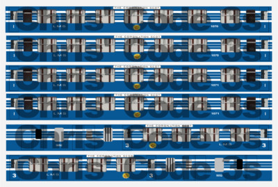Selbstklebende Vinyl-Wagenaufkleber Anzug Spurweite OO Hornby/Lima - LMS Scot Blue 3er-Packung