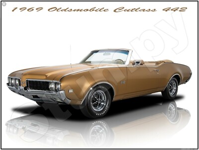 Oldsmobile Cutlass 442 Street Sign - 16x4 Inch Metal Wall Decor, Vintage Classic Car Sign For Garage, Man Cave