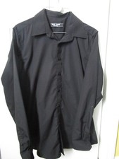 Designer Paul Jones Shirt Small Black Long Sleeve Business Casual Button Up 90s