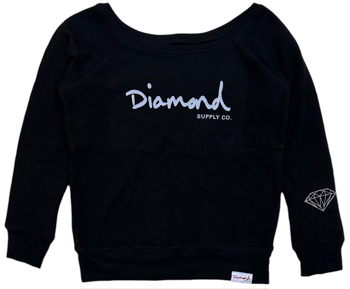 Diamond Supply Women's OG Script Off Shoulder Wide Neck