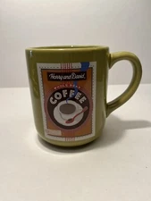 Harry And David Coffee Mug Whole Bean Coffee Green and Brown Coffee 2005 Cup
