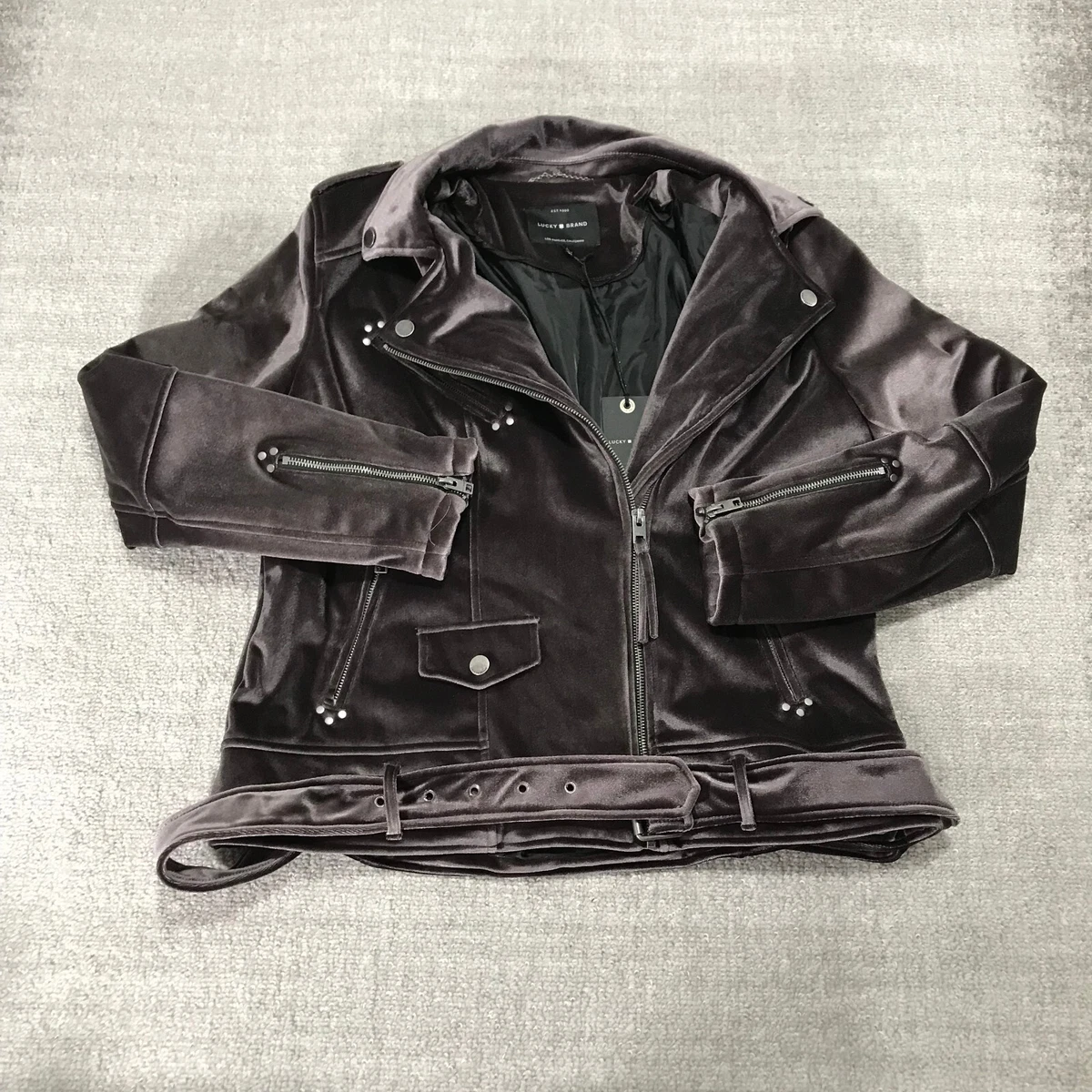 Lucky brand velvet moto best sale jacket
