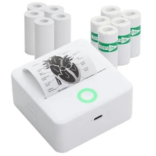 Mini Portable Thermal Printer Bluetooth 10 paper rolls included, EALMEU