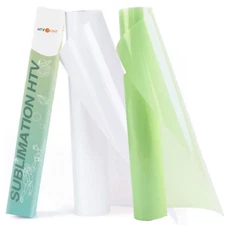 HTVRONT Clear HTV Vinyl Sublimation Glossy/Matte for Light-Colored Cotton Fabric