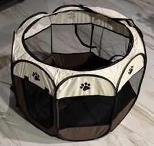Pet Playpen Soft Foldable Tent 8-Panel Portable Cat/Dog Mesh Container