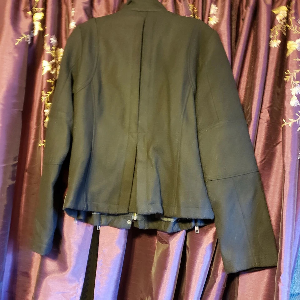 Firetrap wool moto jacket/Coat/blazer, L-Med. Black. Couture designer styled  - Image 3 of 4