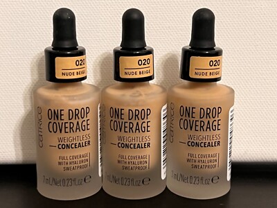 Lot of (3) Catrice One Drop Coverage Weightless Concealers #020 Nude Beige .23oz