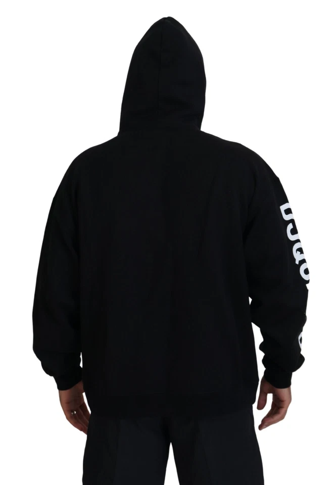 DSQUARED2 Sweater Black Hooded Full Zip Printed Sleeves Men IT48/US38/M 840usd - Image 3 of 4