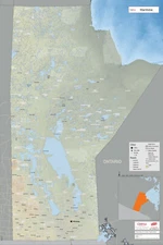 Topographic Wallmap - Manitoba | Stretched Canvas | 20" x 30"