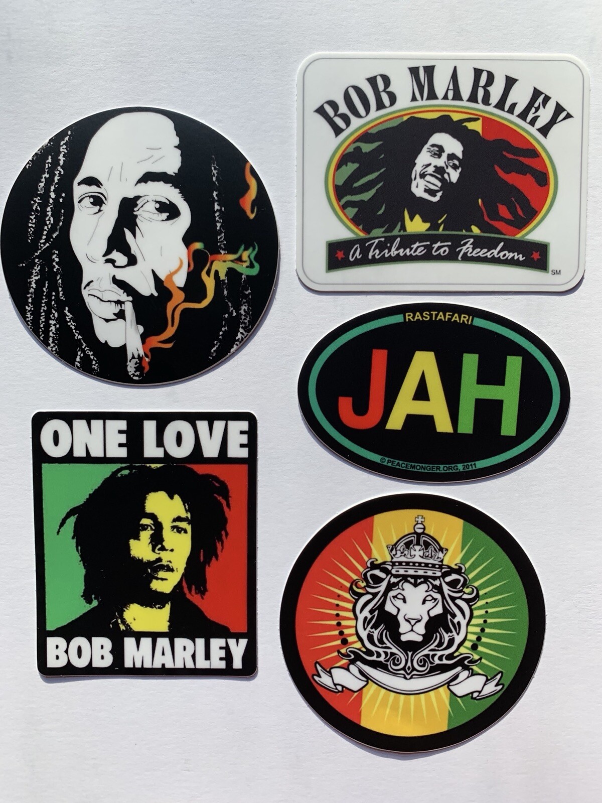 Bob Marley (5) Sticker Set One Love Jah Reggae Lion Of Judah Rasta Flag ...