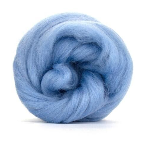 Pale Blue Merino Wool fibre Roving - 50g - wet / needle felting  hand spinning
