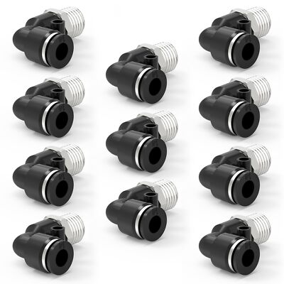 Push to Connect Fittings 1/4 Inch Tube OD x 1/4 Inch NPT Thread 90 Degree Pus...