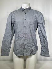 Burberry Brit Oxford Nova Check Long Sleeve Gray Shirt Men's LARGE
