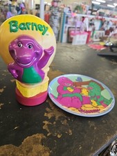 Barney 1992 Vintage Purple Dinosaur Bedside Lamp Kids Night Light And Plate
