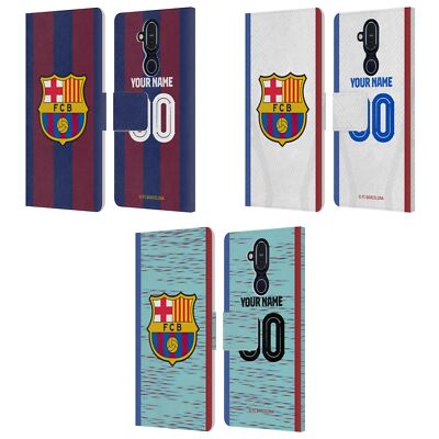 CUSTOM PERSONALIZED FC BARCELONA 2023/24 KIT LEATHER BOOK CASE FOR NOKIA PHONES