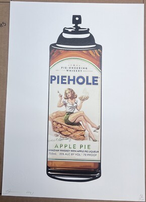 DEATH NYC ltd ed signed street art print 45x32cm Piehole Apple Pie Whiskey