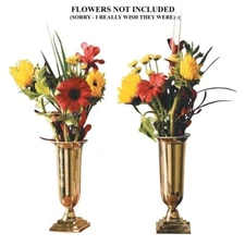 Altar Vases, Brass Altar Vases  with Liners 11-1/2'' H. SET OF TWO Church Vases