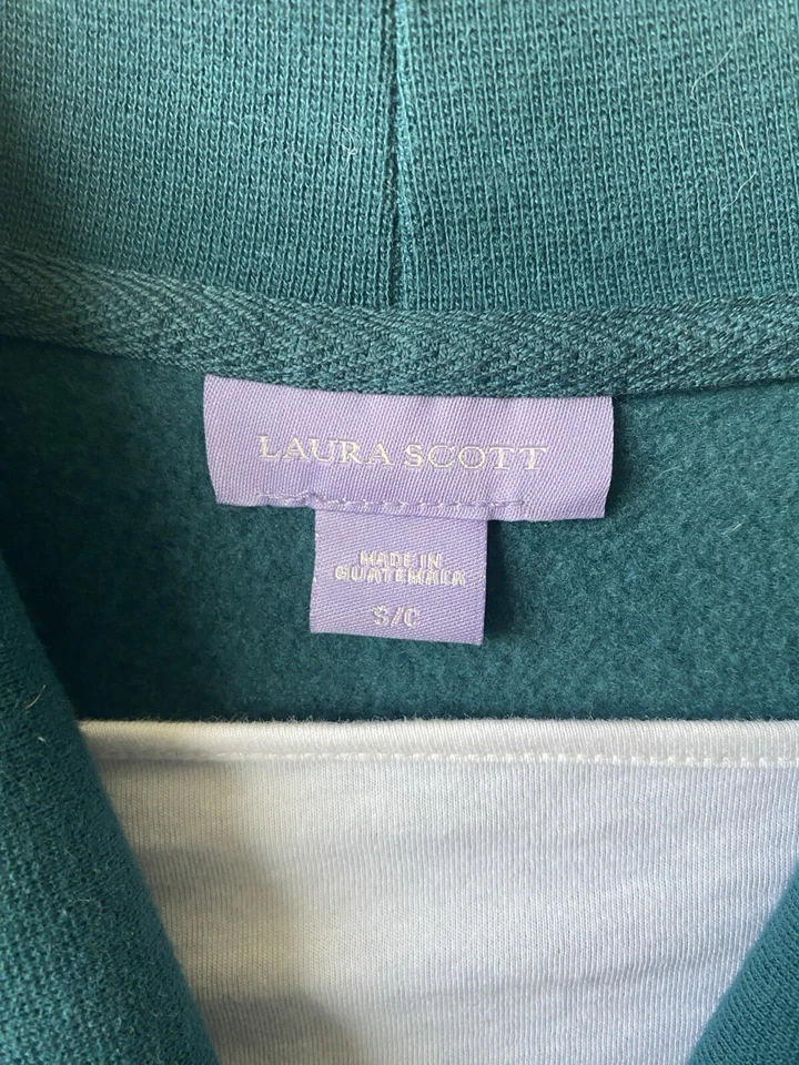 Laura Scott Women's Size SmallSweatshirt Pullover Fleece Lined Green - Image 4 of 4