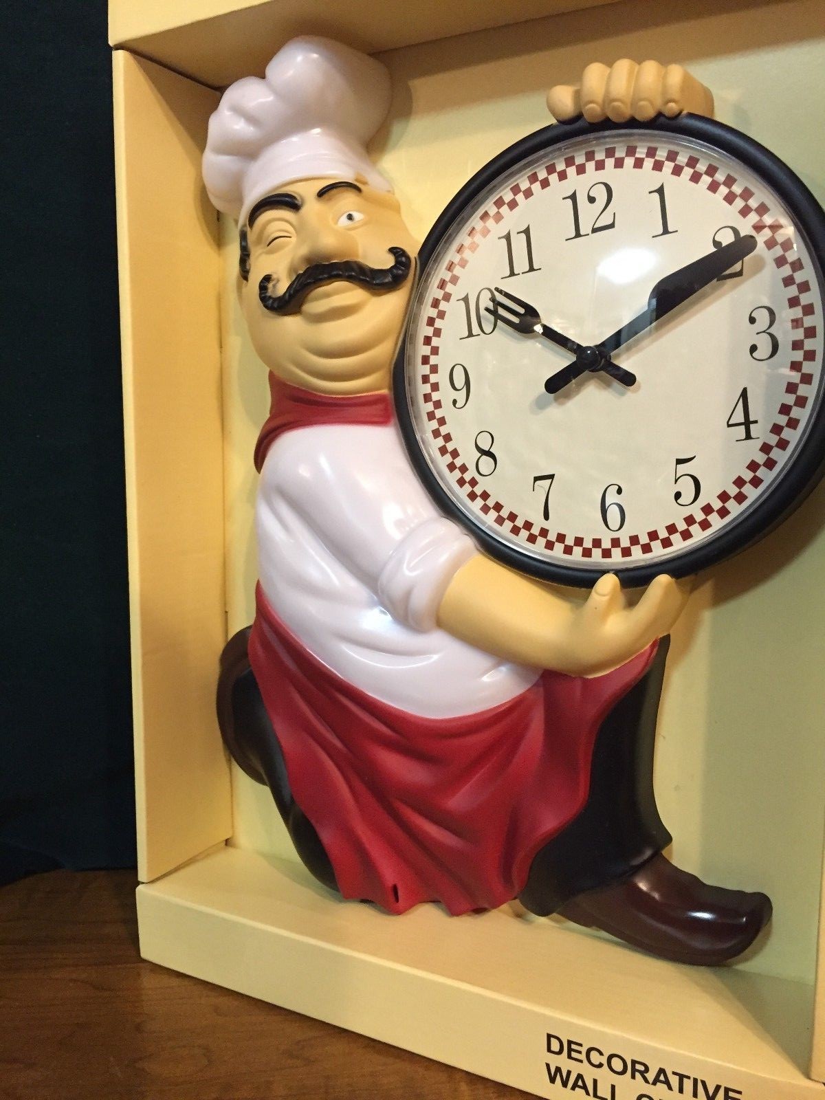 FAT CHEF KITCHEN WALL CLOCK EASY READ NUMBERS NEW 19962704444 eBay
