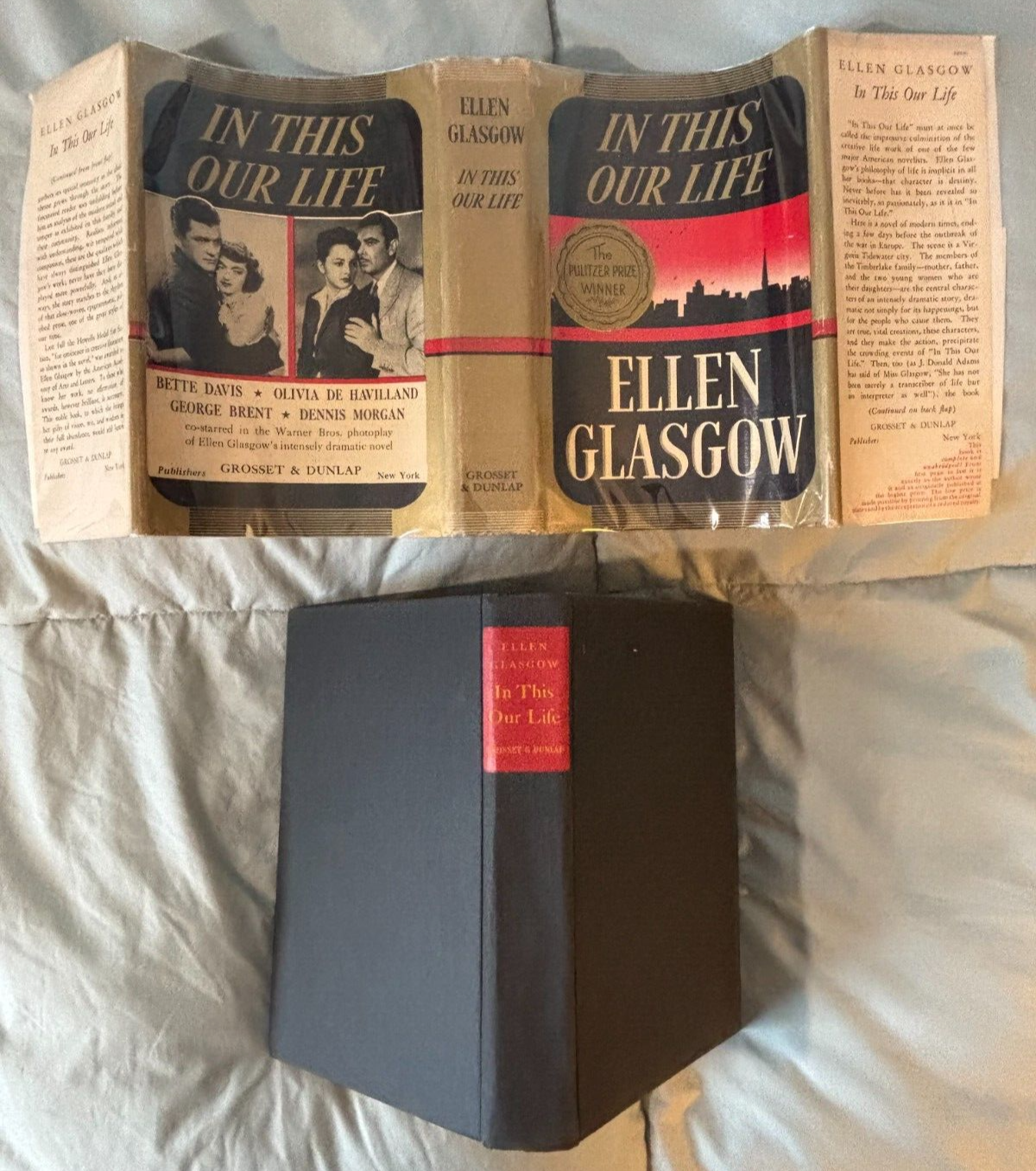 In This Our Life by Glasgow movie tie-in DJ VG c1942 Bette Davis - George Brent