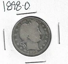 1898-O Barber Quarter: Good +