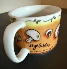 Jocha by MSC Mushrooms Vegetable Legume 16 oz Soup Mug Bowl Stackable Cup Orange