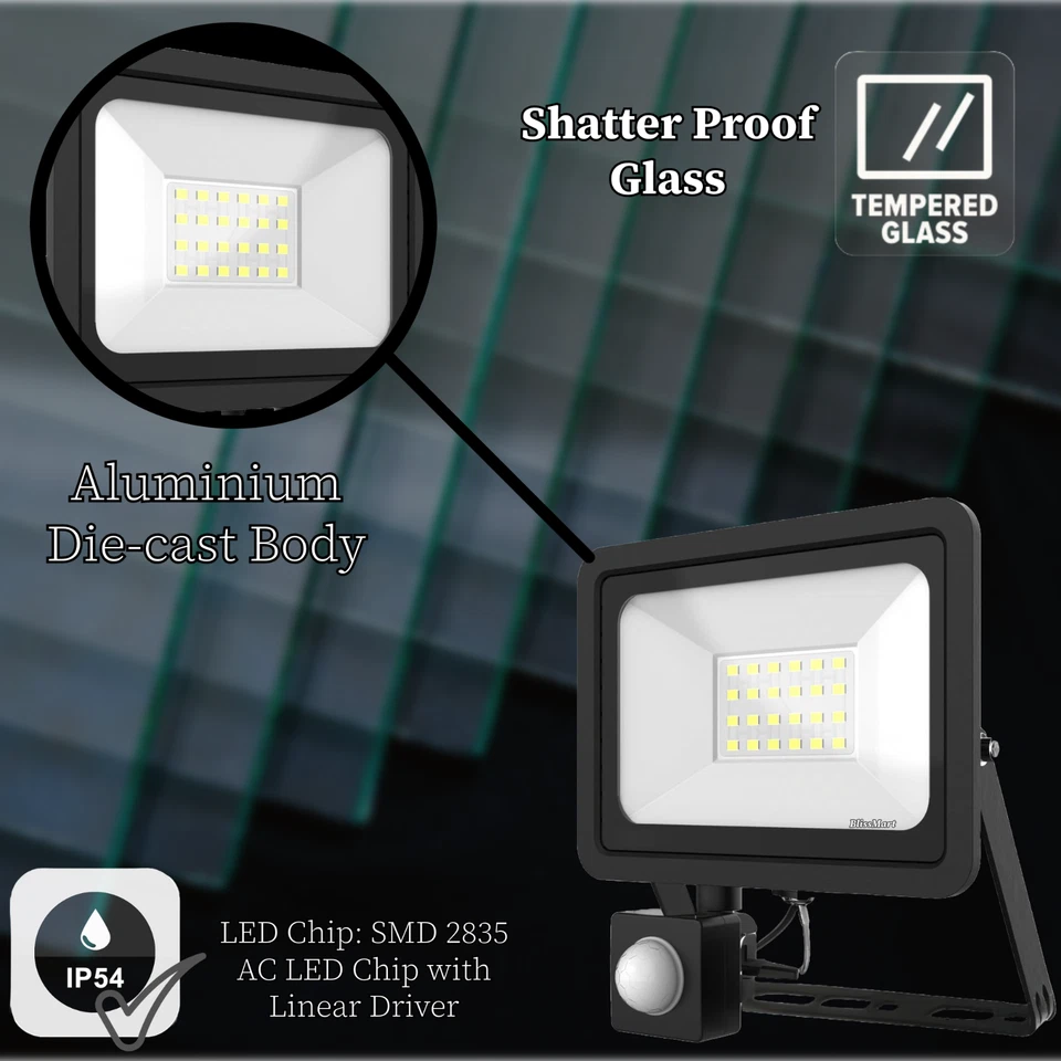 Motion Sensor Outdoor Security Floodlight Hard Wired LED Garden Lighting UK - Image 4 of 4