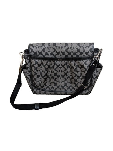 z) COACH F15134 gold Chelsea Heritage Stripe Diaper Bag Handbag
