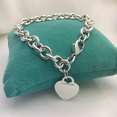 8,75'' großes Tiffany leeres Herz Anhänger Bettelarmband Plus Größe vollfigurig kurvig